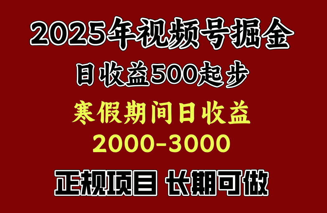 寒假期间一天收益2000+，小白一天就能上手